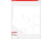 White Pine County, NV Wall Map Zip Code Red Line Style 2022